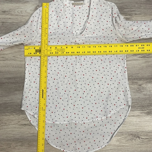 Active USA White with Red & Blue Triangles Long Sleeve or Button Up 3/4 Sleeve S - Picture 15 of 16